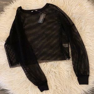 Long sleeve Mesh crop top size M